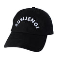 Black cap with white SUSIJENGI text. Musta Susijengi lippis valkoisella tekstillä.